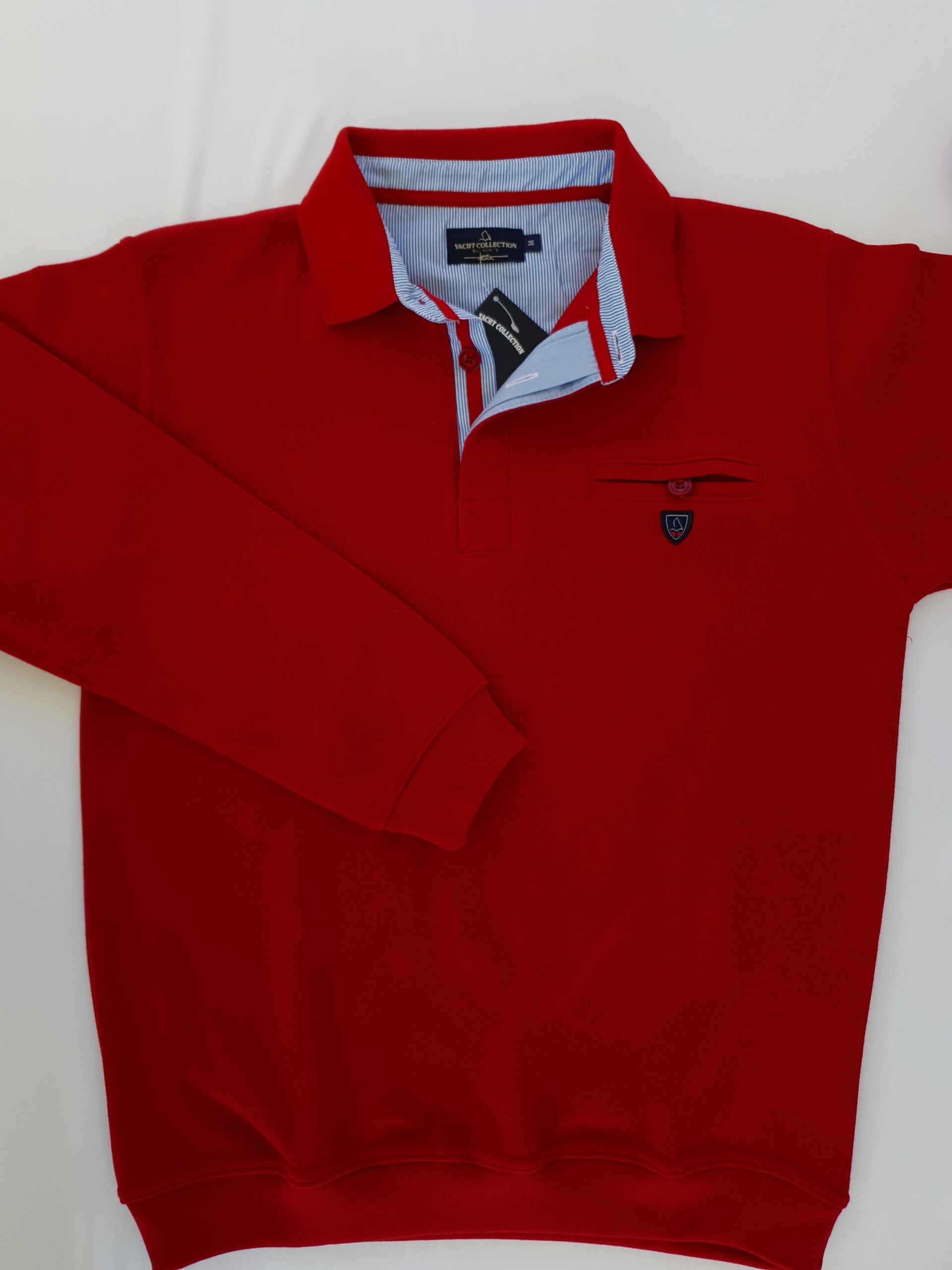 Polo Homme Manches Longues Rouge